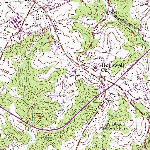 Topographic Map of Woodfarm Acres, SC