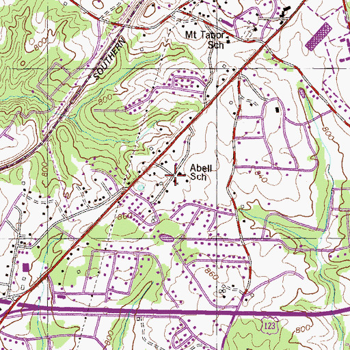 Topographic Map of Abel Baptist Church, SC