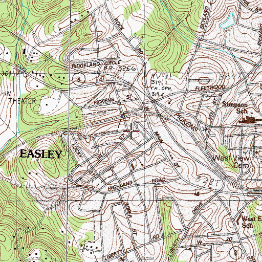 Topographic Map of Alice Methodist Church, SC