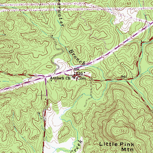 Topographic Map of Antioch Cemetery, SC