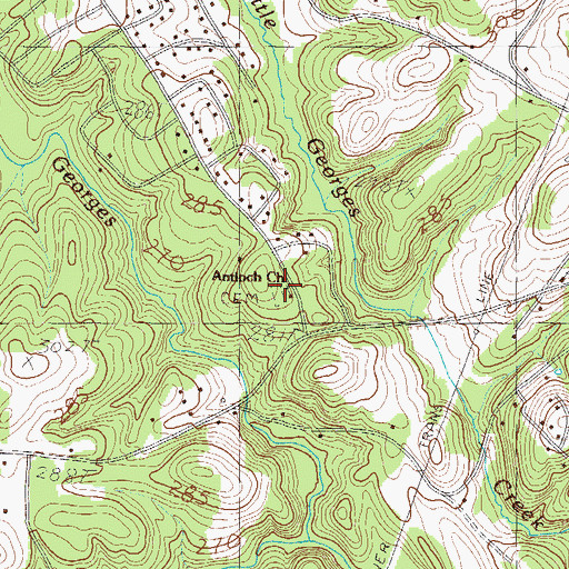 Topographic Map of Antioch Cemetery, SC