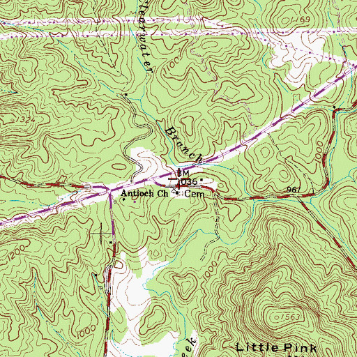 Topographic Map of Antioch School (historical), SC