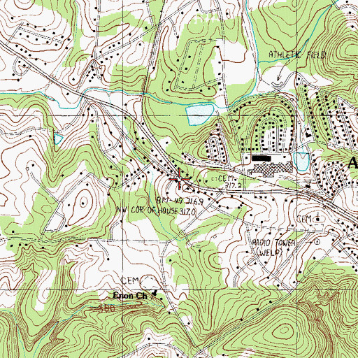 Topographic Map of Arial United Methodist Church, SC