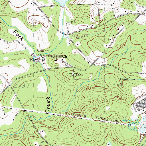 Topographic Map of Baker Cemetery, SC