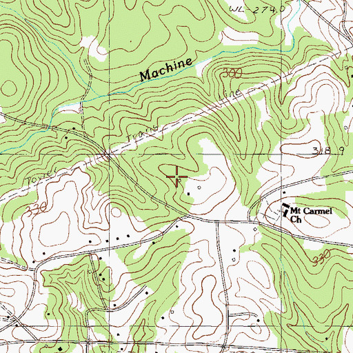 Topographic Map of Beverly Hills, SC