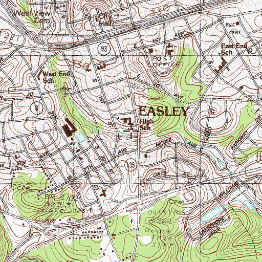 Topographic Map of Brice Field, SC