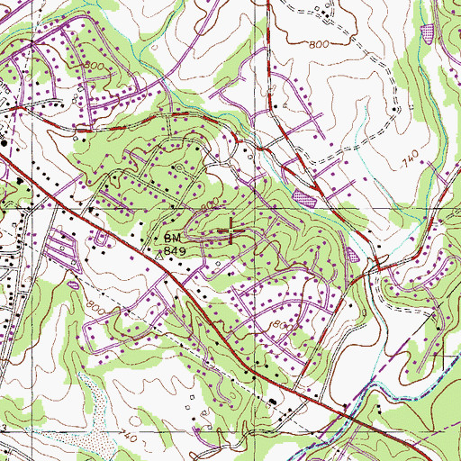Topographic Map of Brookwood, SC