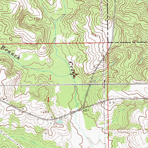 Topographic Map of Ousley Branch, AL