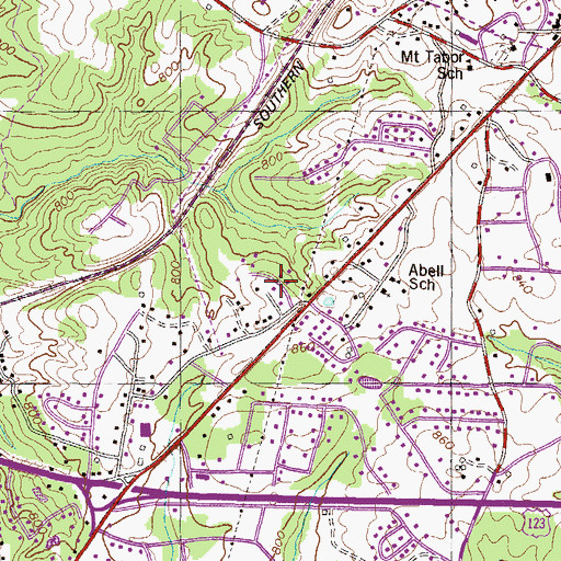 Topographic Map of Cadillac Heights, SC