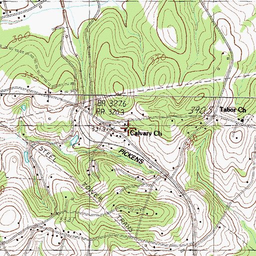 Topographic Map of Calvary Church, SC