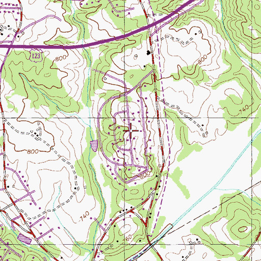 Topographic Map of Camelot, SC