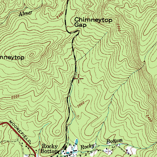 Topographic Map of Camp Rocky Bottom, SC