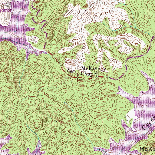 Topographic Map of Cane Creek School (historical), SC