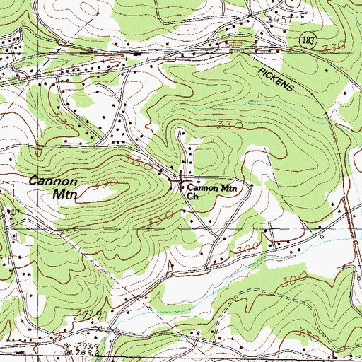 Topographic Map of Cannon Mountain Church, SC