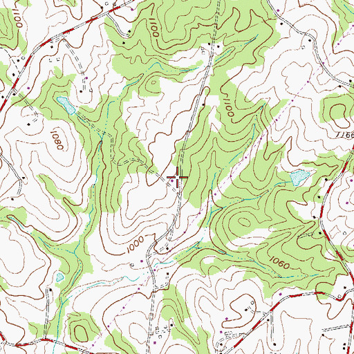 Topographic Map of Cedar Hill Church, SC