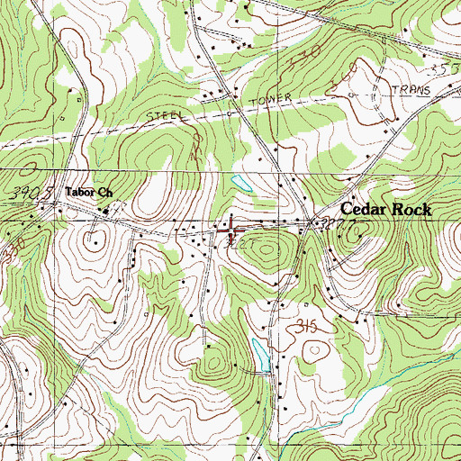 Topographic Map of Cedar Rock Church of God, SC