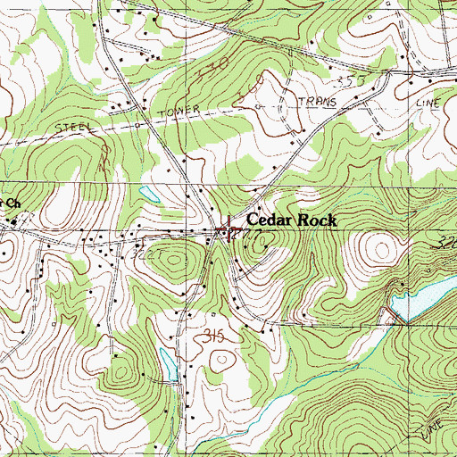 Topographic Map of Cedar Rock School (historical), SC
