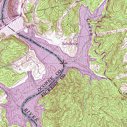Topographic Map of Chapman Bridge (historical), SC
