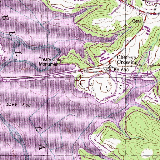 Topographic Map of Cherry Farm, SC