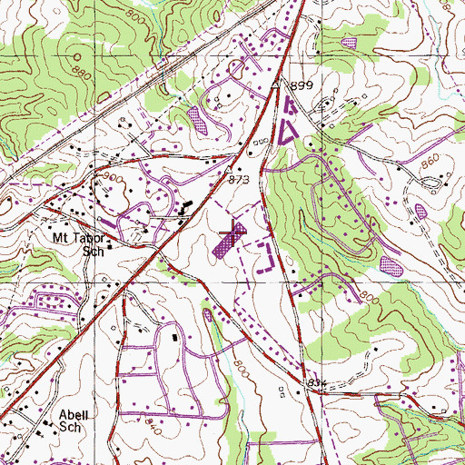 Topographic Map of Clemson Shopping Center, SC