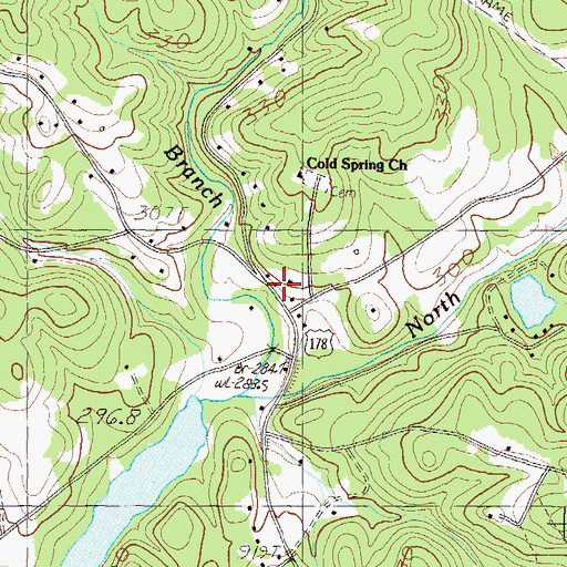 Topographic Map of Cold Spring School (historical), SC