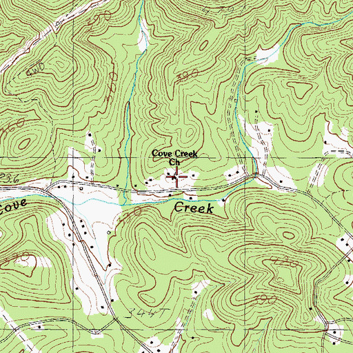 Topographic Map of Cove Creek Church, SC