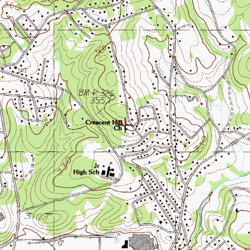 Topographic Map of Crescent Hill Church, SC