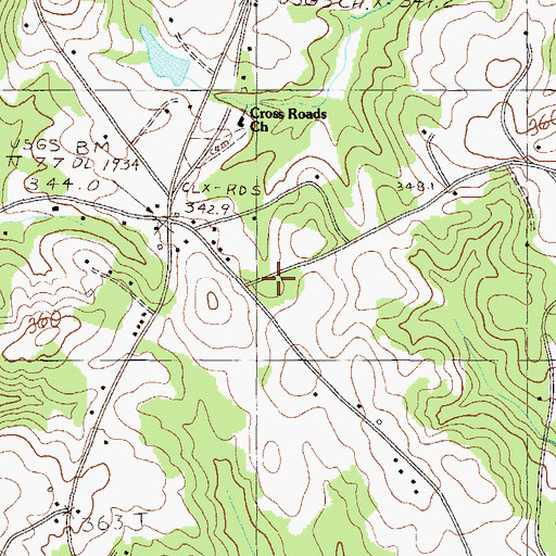 Topographic Map of Cross Plains School (historical), SC