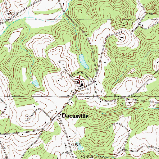 Topographic Map of Dacusville Elementary School, SC