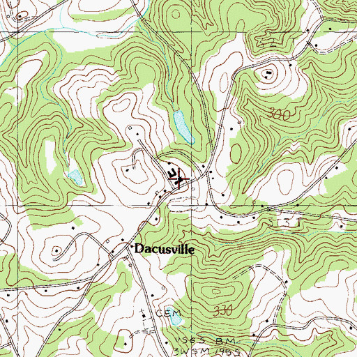 Topographic Map of Dacusville Junior High School, SC