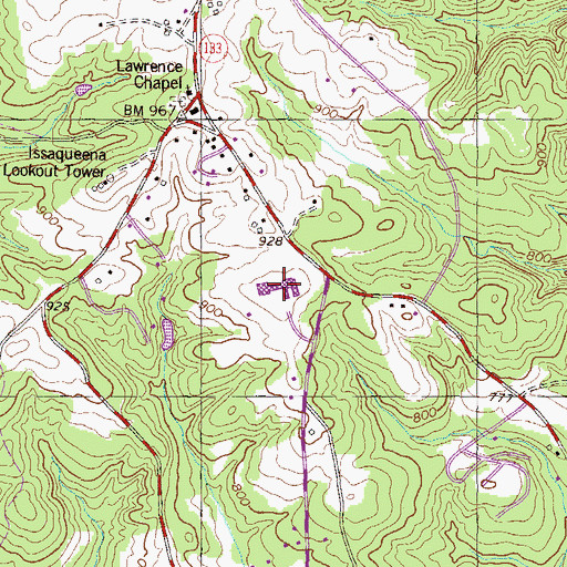 Topographic Map of Daniel High School, SC