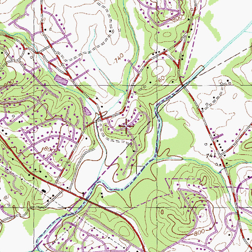 Topographic Map of Dellwood, SC