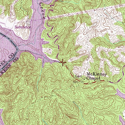 Topographic Map of Eastatoe, SC