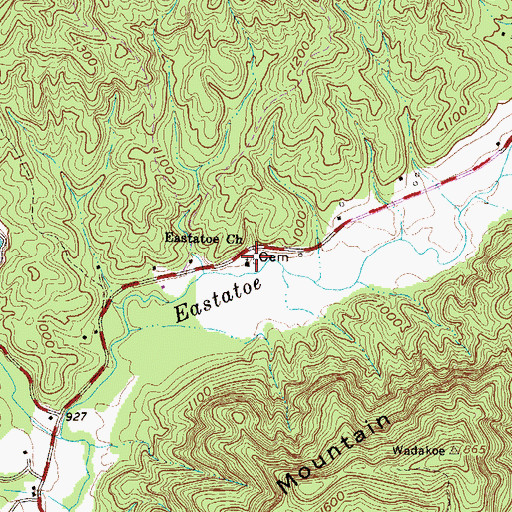 Topographic Map of Eastatoe Cemetery, SC