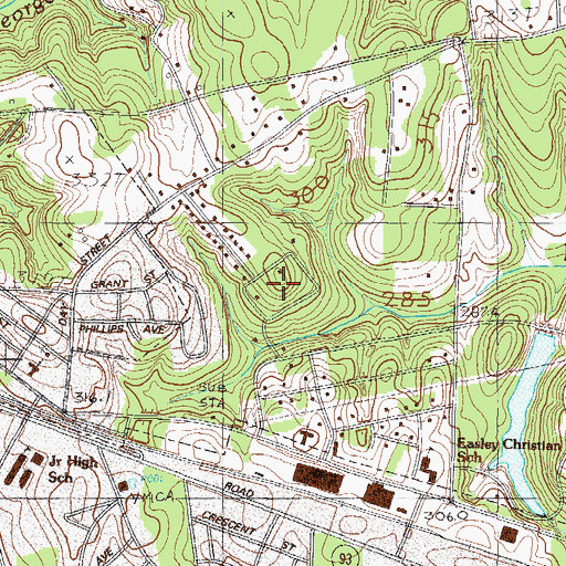 Topographic Map of Elaine Heights, SC