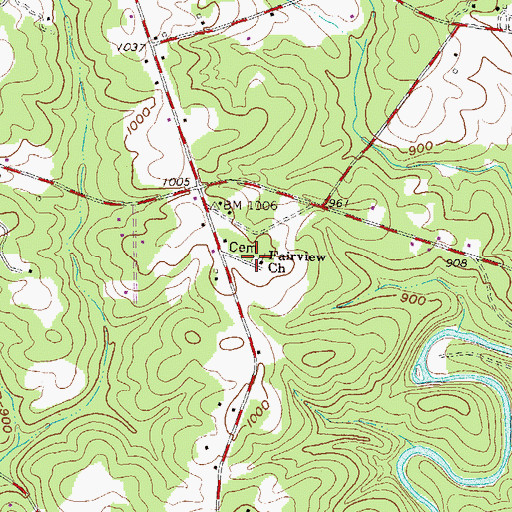 Topographic Map of Fairview Cemetery, SC