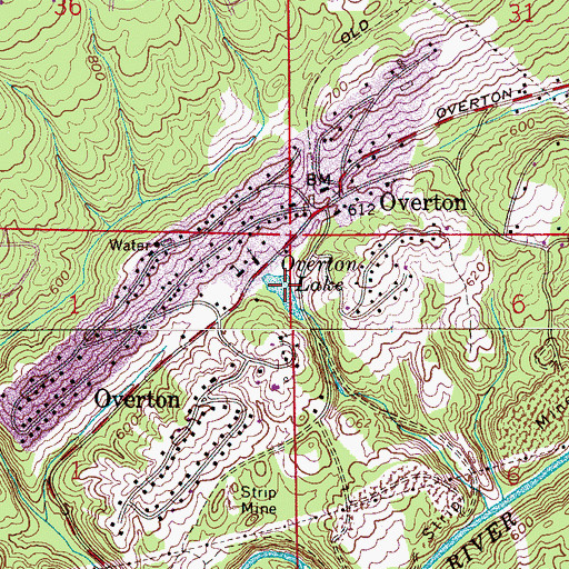 Topographic Map of Overton Lake, AL