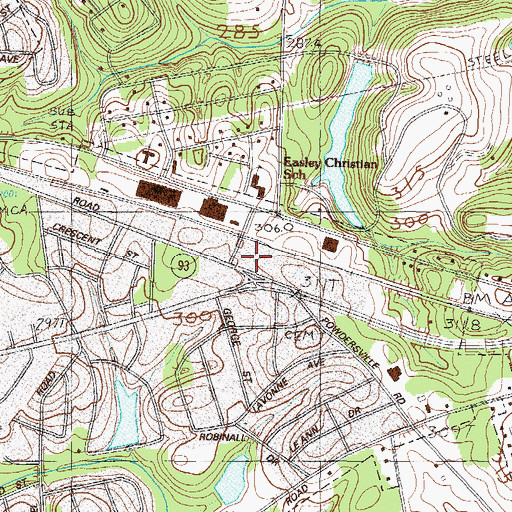 Topographic Map of Forest Acres Shopping Center, SC