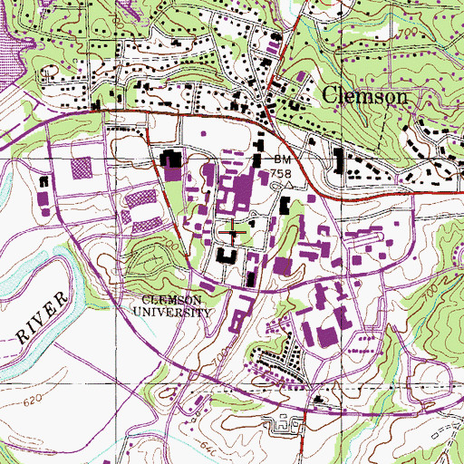 Topographic Map of Fort Hill, SC