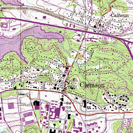 Topographic Map of Fort Hill Presbyterian Church, SC