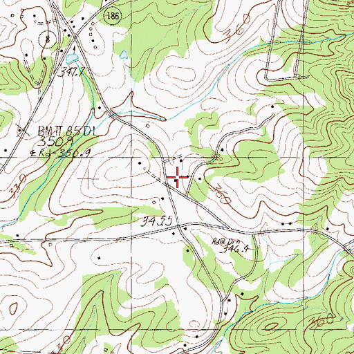 Topographic Map of Glassy Mount School (historical), SC