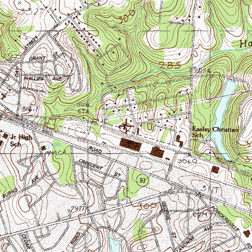 Topographic Map of Glenwood Baptist Church, SC