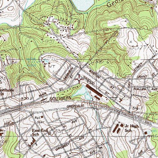 Topographic Map of Glenwood United Methodist Church, SC