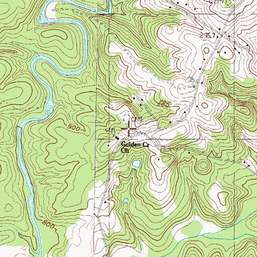 Topographic Map of Golden Creek Cemetery, SC