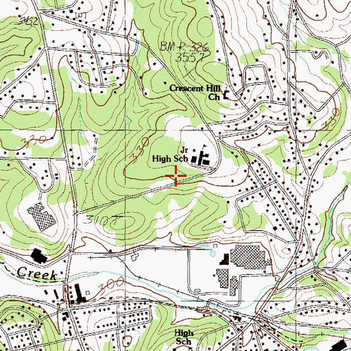Topographic Map of Hagood Elementary School, SC