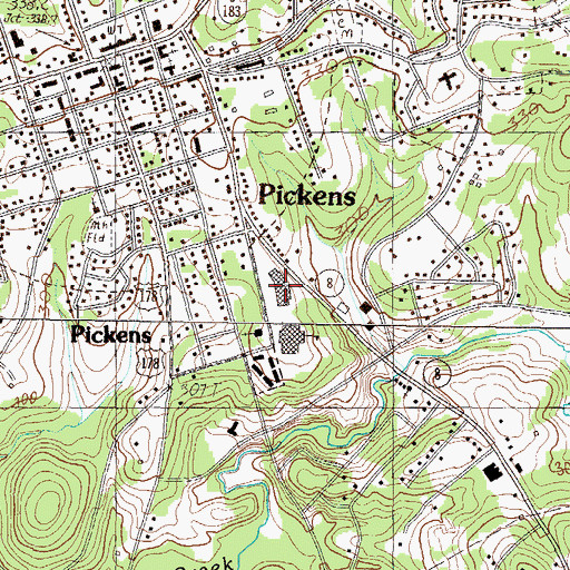 Topographic Map of Hampton Plaza Shopping Center, SC