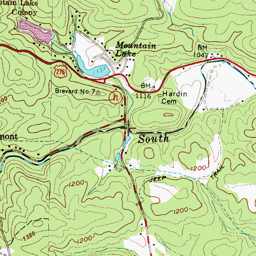 Topographic Map of Hardin Bridge, SC