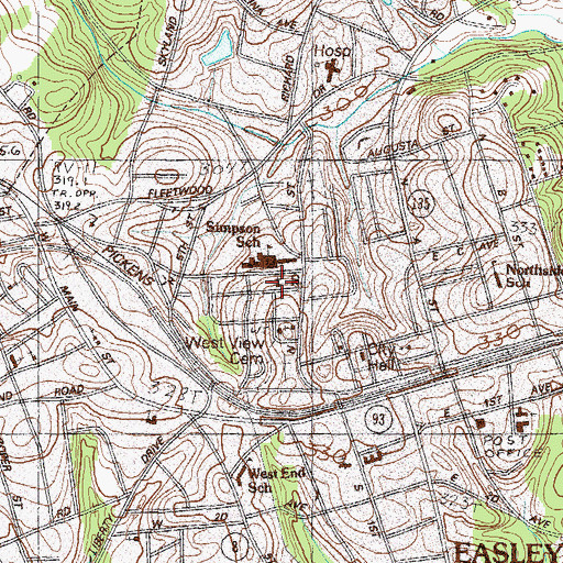 Topographic Map of Holiness Church, SC