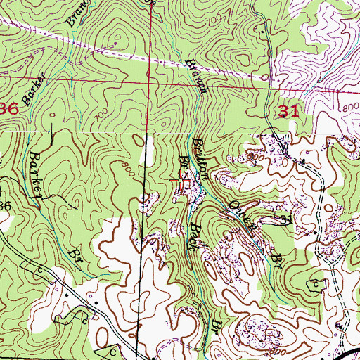 Topographic Map of Owen Branch, AL