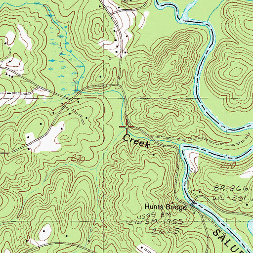 Topographic Map of Hunts Mill (historical), SC